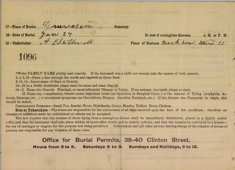 Albert Kuntze Sr's Certificate of Death