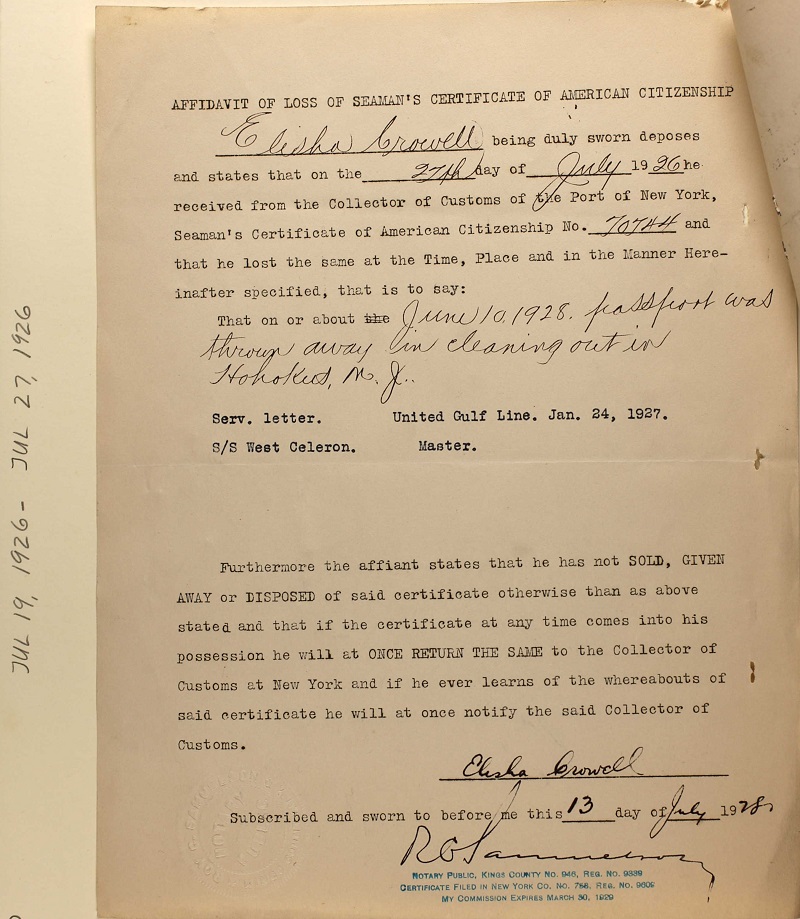 Elisha Snow Crowell Military Record