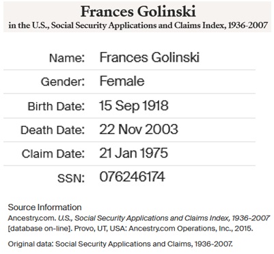 Frances Kazalski Golinski SSACI