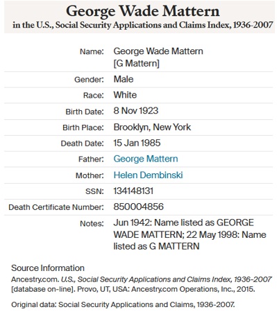 George Wade Mattern SSACI