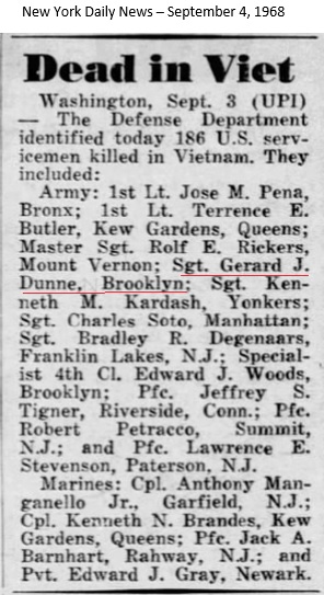 >Gerard Joseph Dunne News 1968