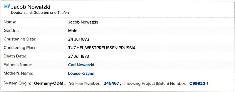 Jacob Nowasky's Birth Record 3