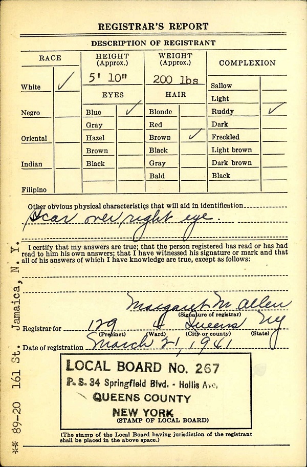 John C. Berry WW2 Draft Registration