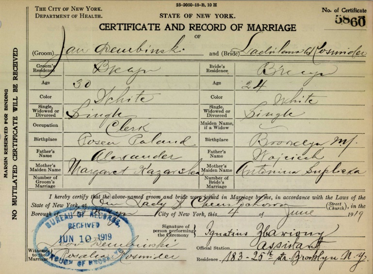 John Dembinski and Lottie Kosmider Marriage
