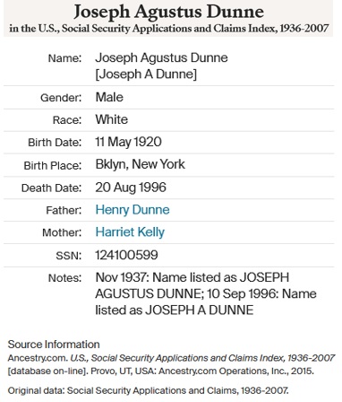 >Joseph Agustus Dunne SSACI