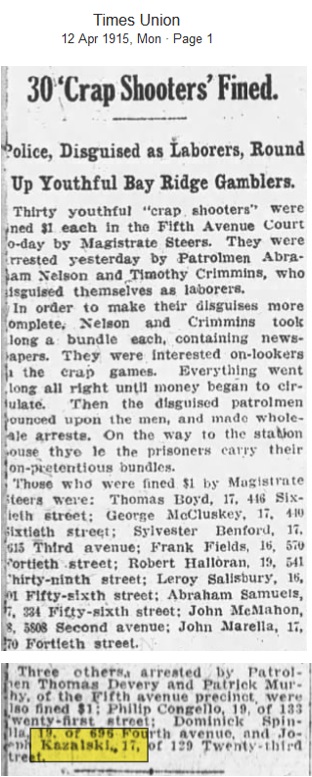 Joseph Kazmac (Kazalski) 1915