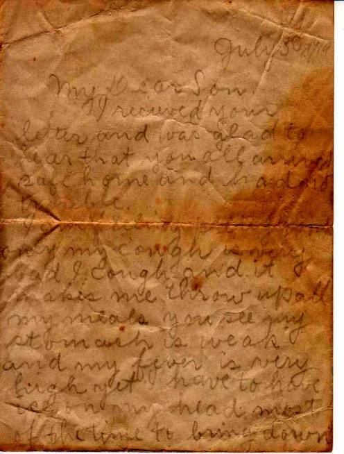 First page of Louisa's third letter