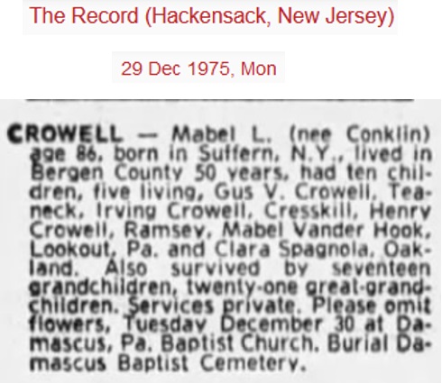 Mabel L. Mead Crowell Obituary