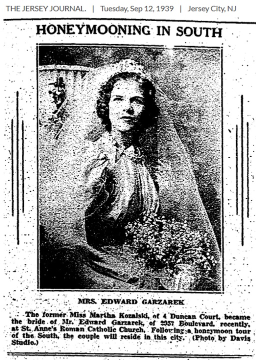 Martha Kazalski and Edward Garzarek Marriage