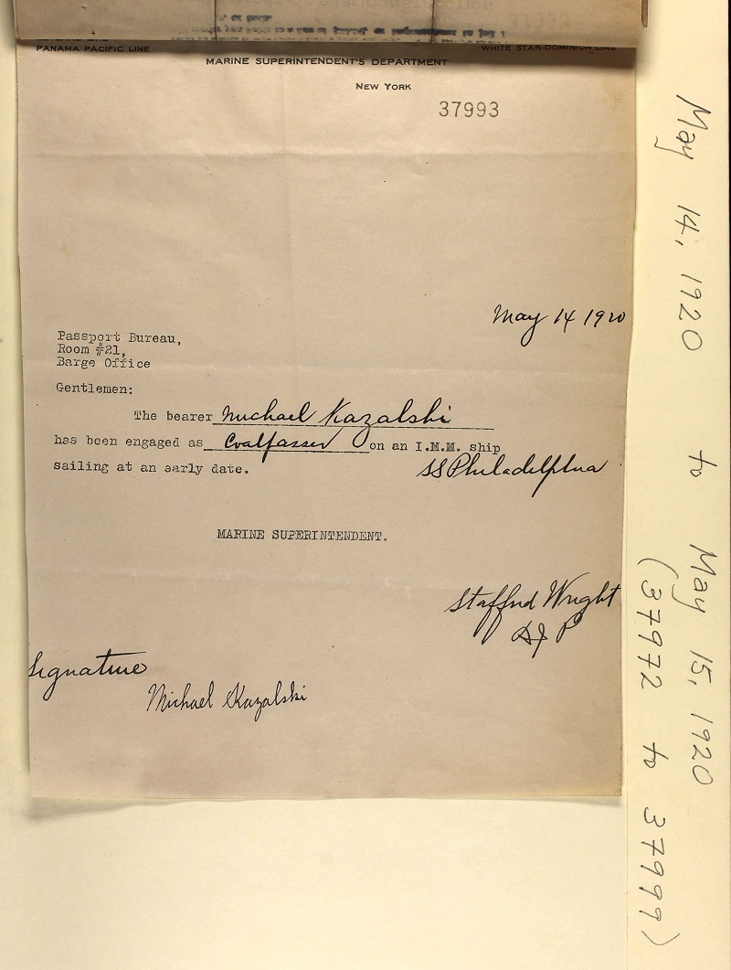 Michael Kazalski Passport Application