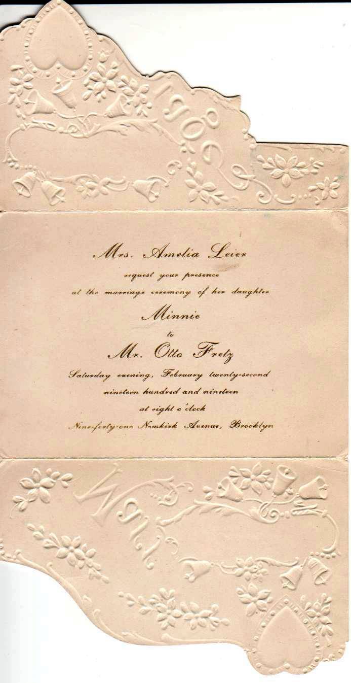Minnie Leier's Wedding Invitation