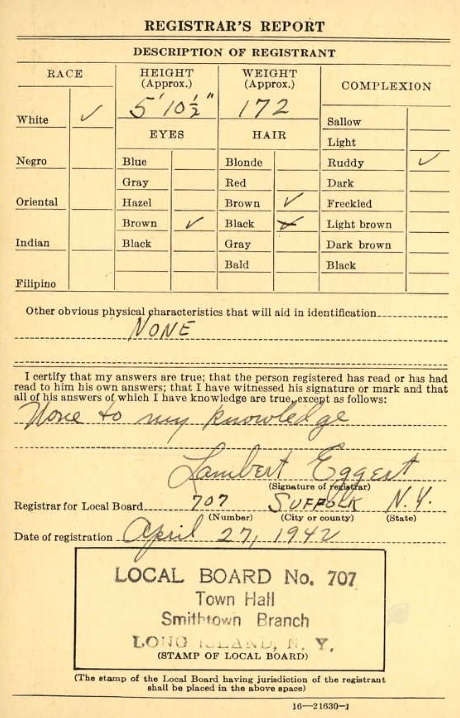 World War II Draft Registration<br>Otto Fretz