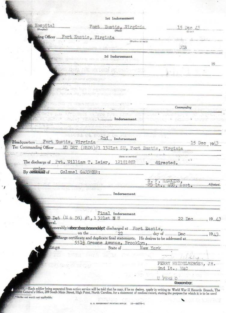 William Thomas Leier's Military Records (Reconstruction)